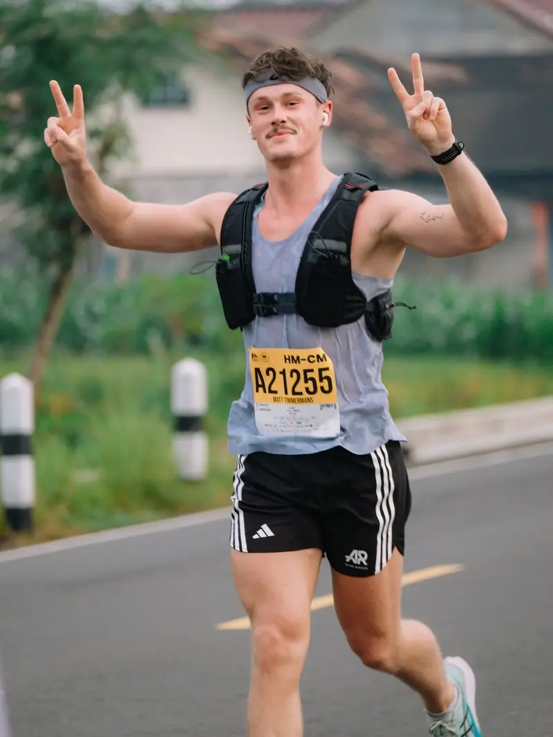 Matt running in Yogyakarta